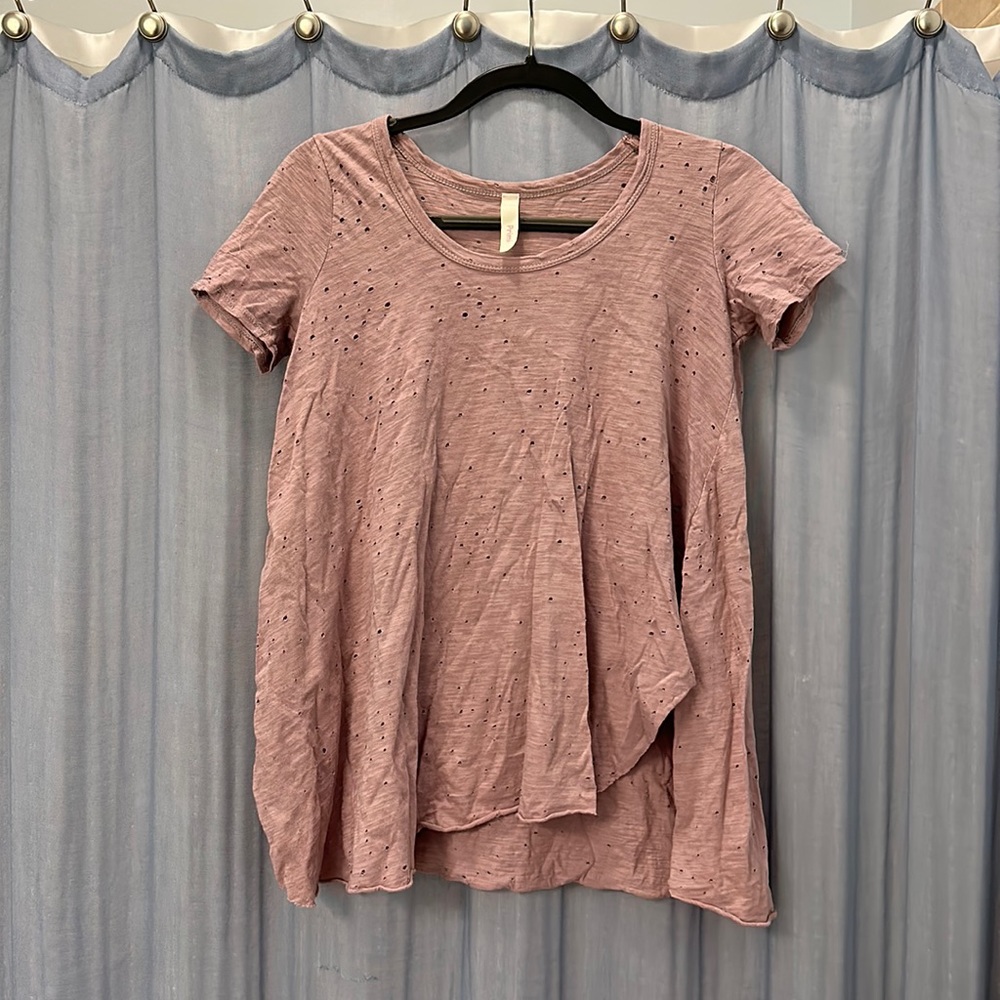 Purple distressed top